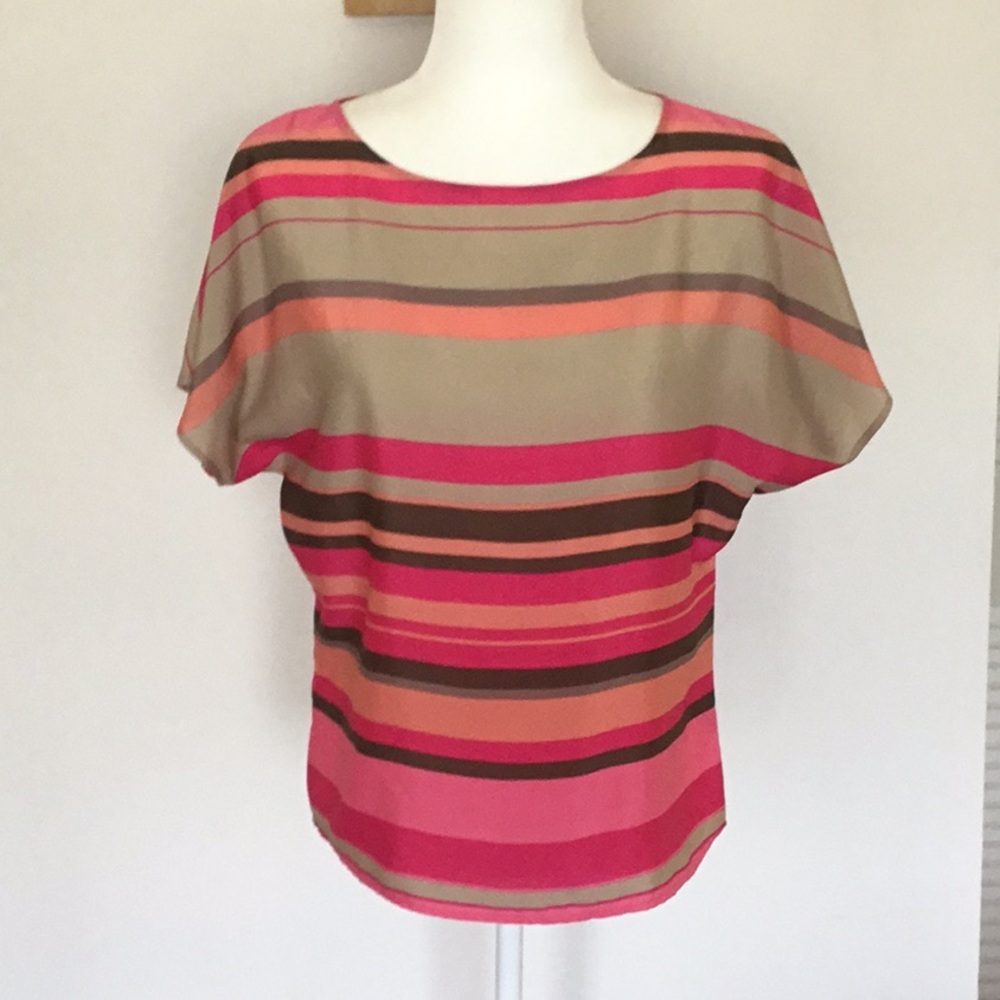 Ann Taylor LOFT multi color striped blouse